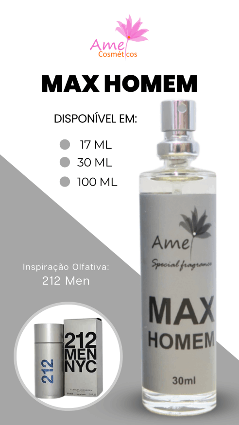 Amei Cosméticos - Max Homem