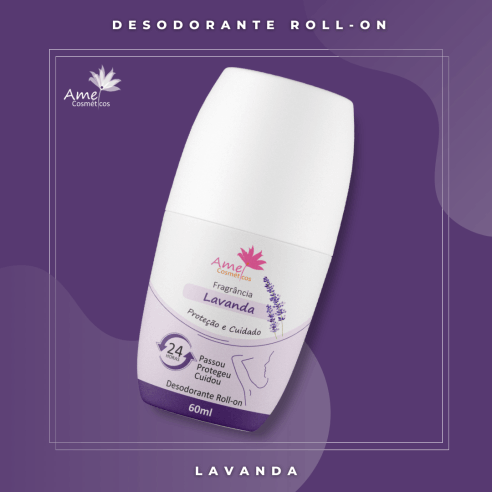 Amei Cosméticos - Desodorante Roll on - Lavanda