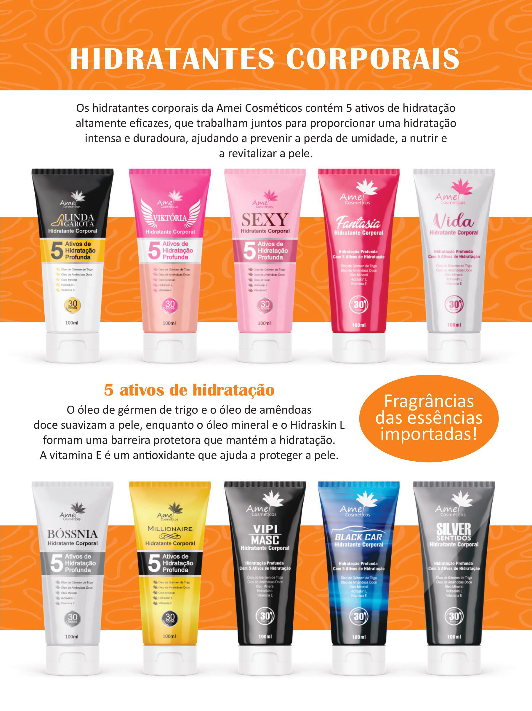 Amei Cosméticos - Hidratantes - Linha Corporal