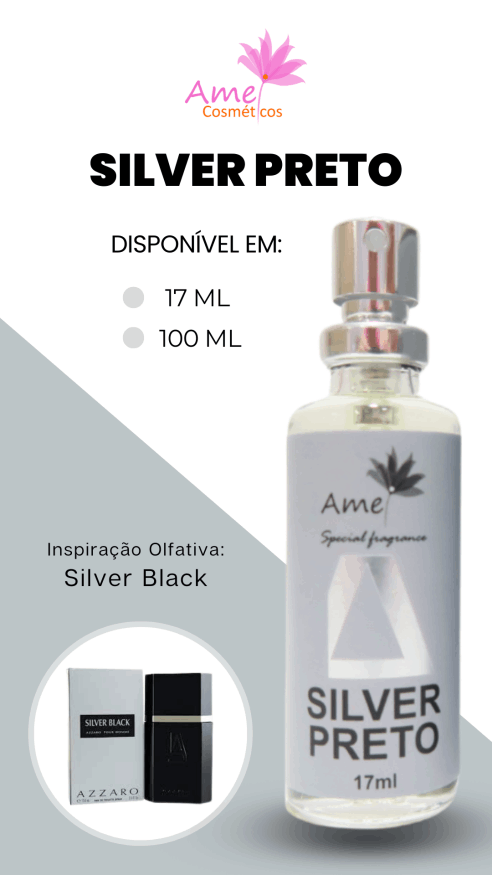 Amei Cosméticos - Perfume Silver Preto