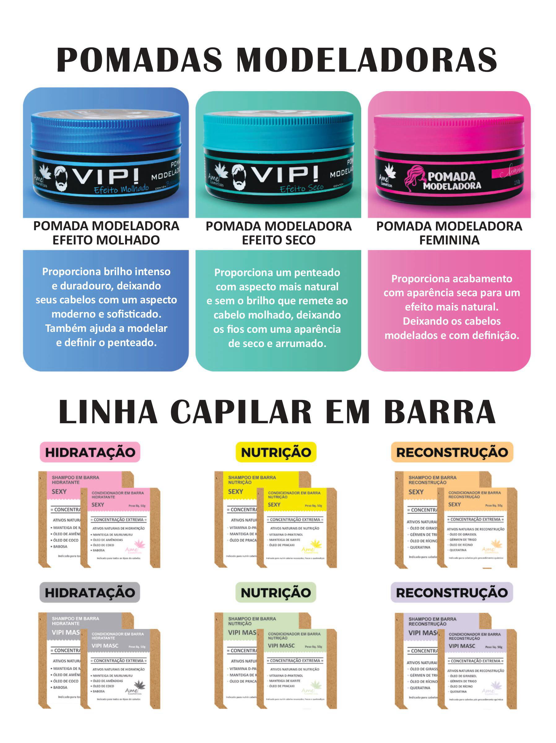 Amei Cosméticos - Pomadas Modeladoras